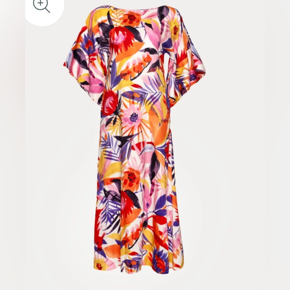 Frances Valentine Multicolor Floral Maxi Dress in Pink, Red, Orange & Yellow - Picture 1 of 5